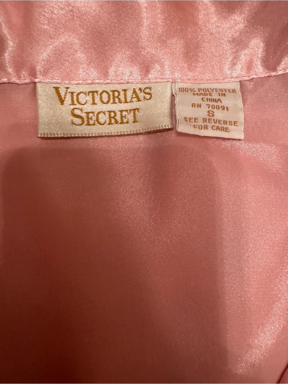 Victoria's Secret Vintage “Gold Label” Pink Satin Pajama Set - Picture 8 of 10